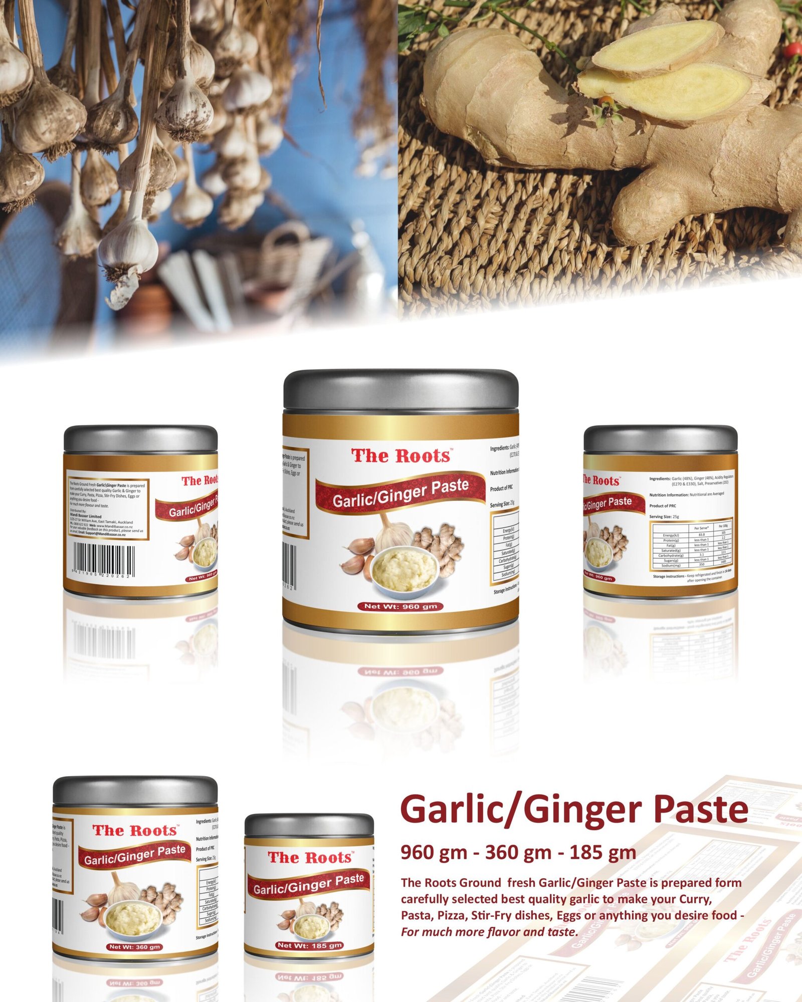 The Roots Packaging Design, Garlic/Ginger Paste Packaging Design, Packaging Design, Crephic Portfolio