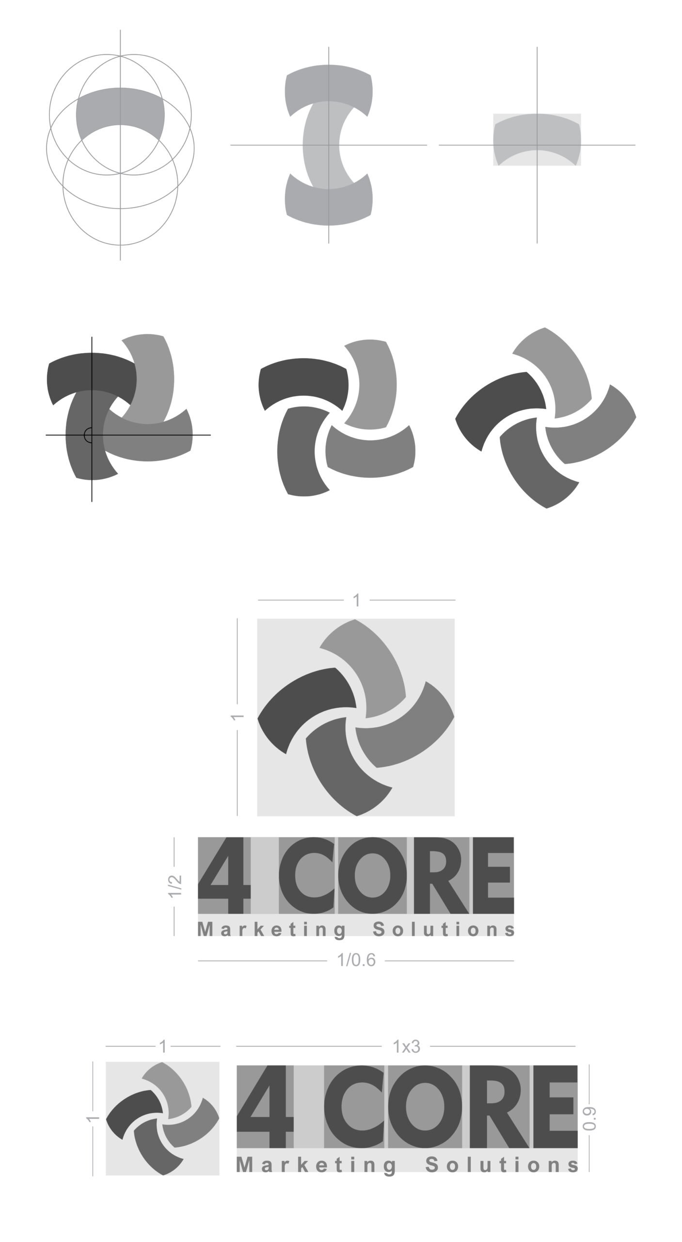 4 Core Brand Identity Design with Golden Ratio, Logo with Golden Ratio, Golden Ratio Design, Crephic Protfolio