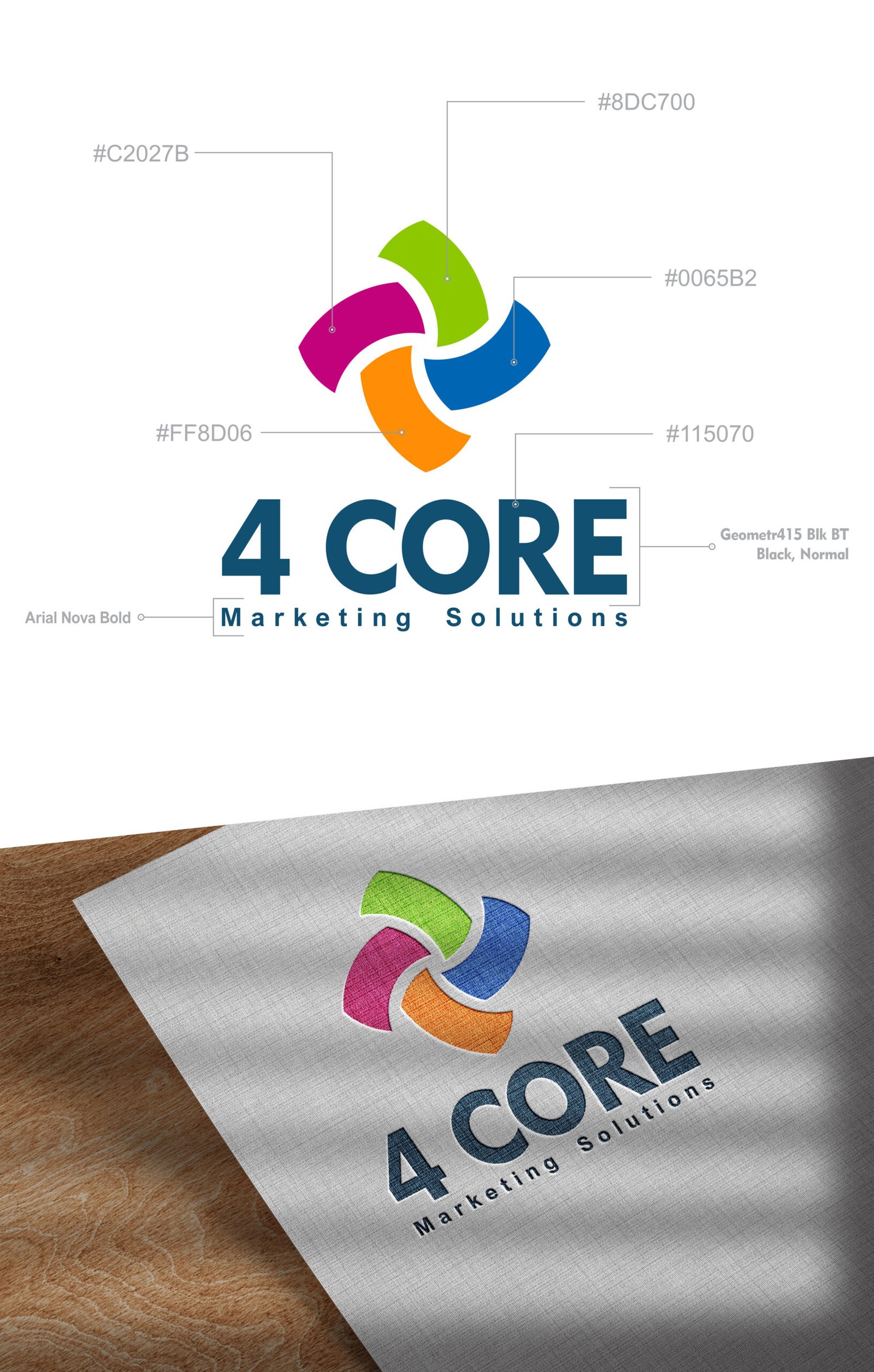 4 Core Brand Identity Design with Golden Ratio, Logo with Golden Ratio, Golden Ratio Design, Crephic Protfolio