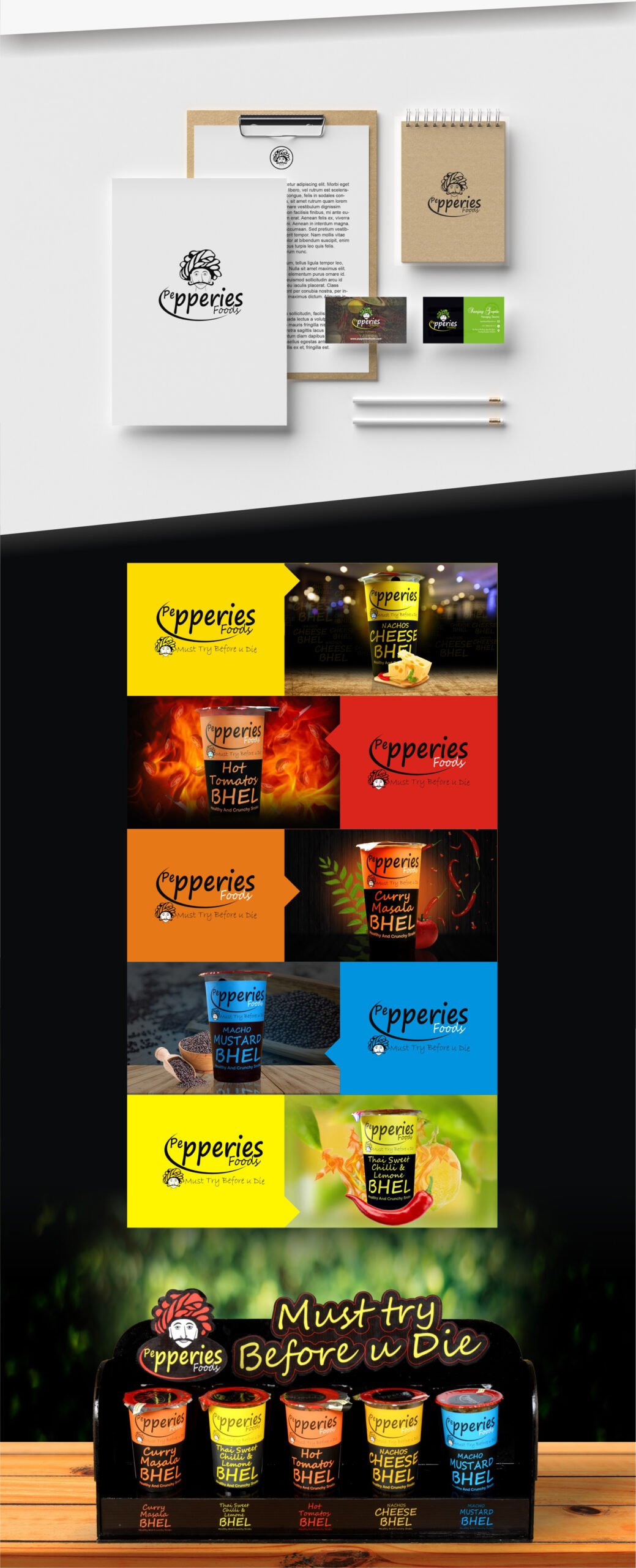 Pepperies Foods Product Design, Packaging Design, Product Design Protfolio Design - Crephic