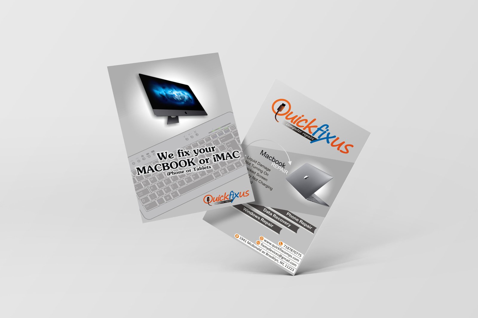 Quick Fix us Flyer Design, NYC Flyer Design, Portfolio- Crephic